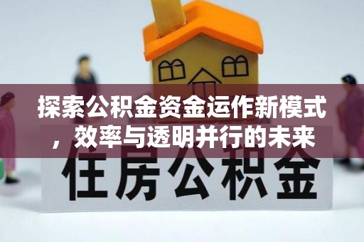 小金探索公积金资金运作新模式，效率与透明并行的未来