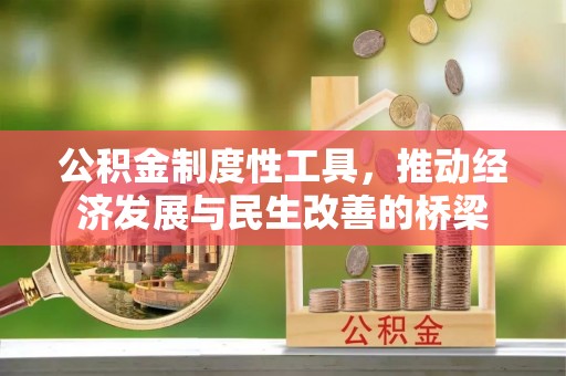 小金公积金制度性工具，推动经济发展与民生改善的桥梁