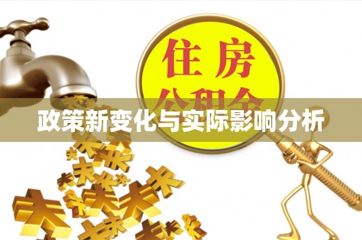 小金政策新变化与实际影响分析
