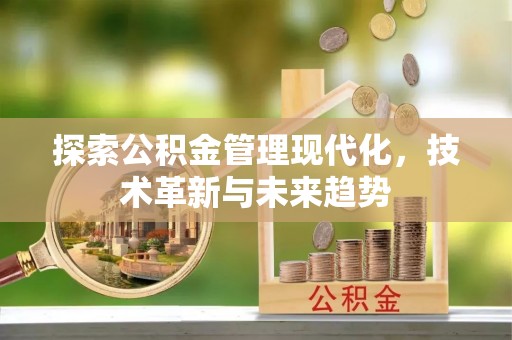 小金探索公积金管理现代化，技术革新与未来趋势