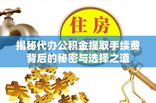 小金揭秘代办公积金提取手续费背后的秘密与选择之道