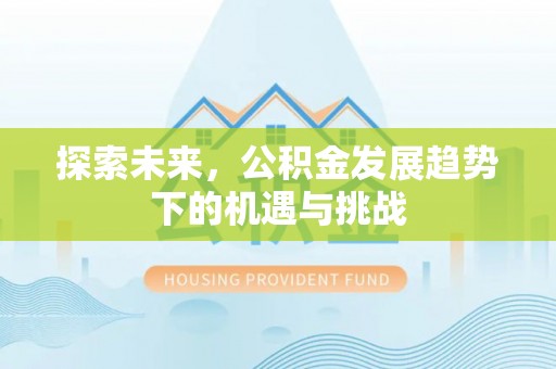 小金探索未来，公积金发展趋势下的机遇与挑战